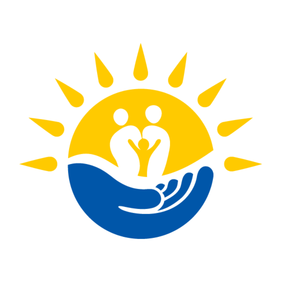 Customer sun and family symbol logo
